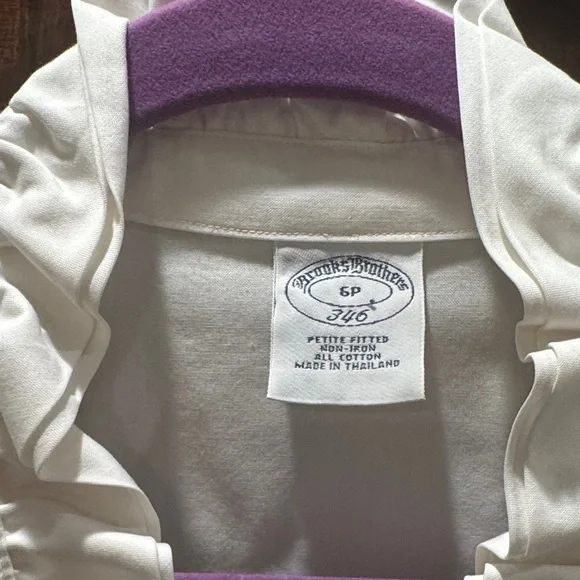 Brooks Brothers White Ruffled Collar Non Iron Blouse - Picture 2 of 4